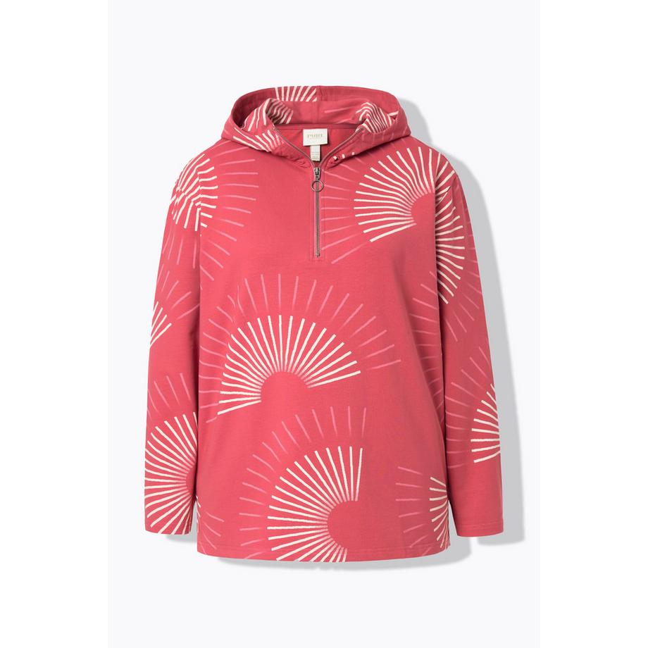 Ulla Popken Maglia con cappuccio Stampa grafica Maniche lunghe  