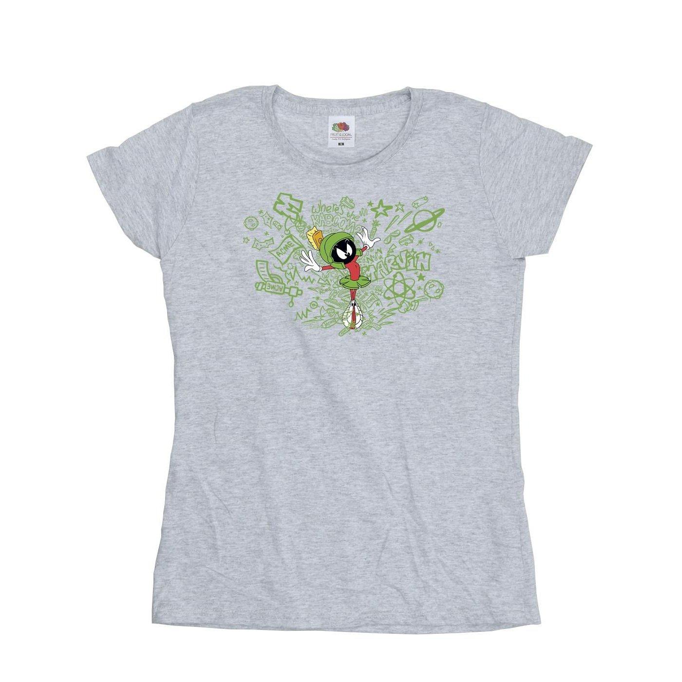 Image of Acme Doodles Marvin Martian Tshirt Damen Grau L