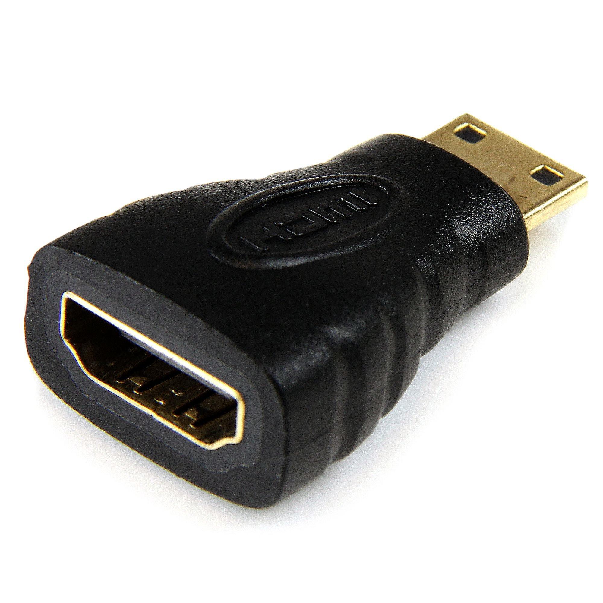 STARTECH.COM  StarTech.com Adaptateur Mini HDMI vers HDMI - Convertisseur HDMI Haute Vitesse 4K - Adaptateur HDMI Haut Débit Ultra HD 4K 30Hz - HDMI 1.4 - Connecteurs Plaqués Or - Noir 