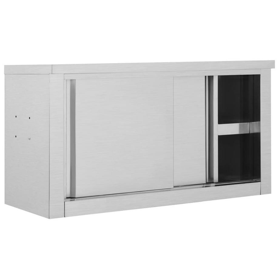 VidaXL  Armoire de cuisine avec portes coulissantes inox acier inoxydable 