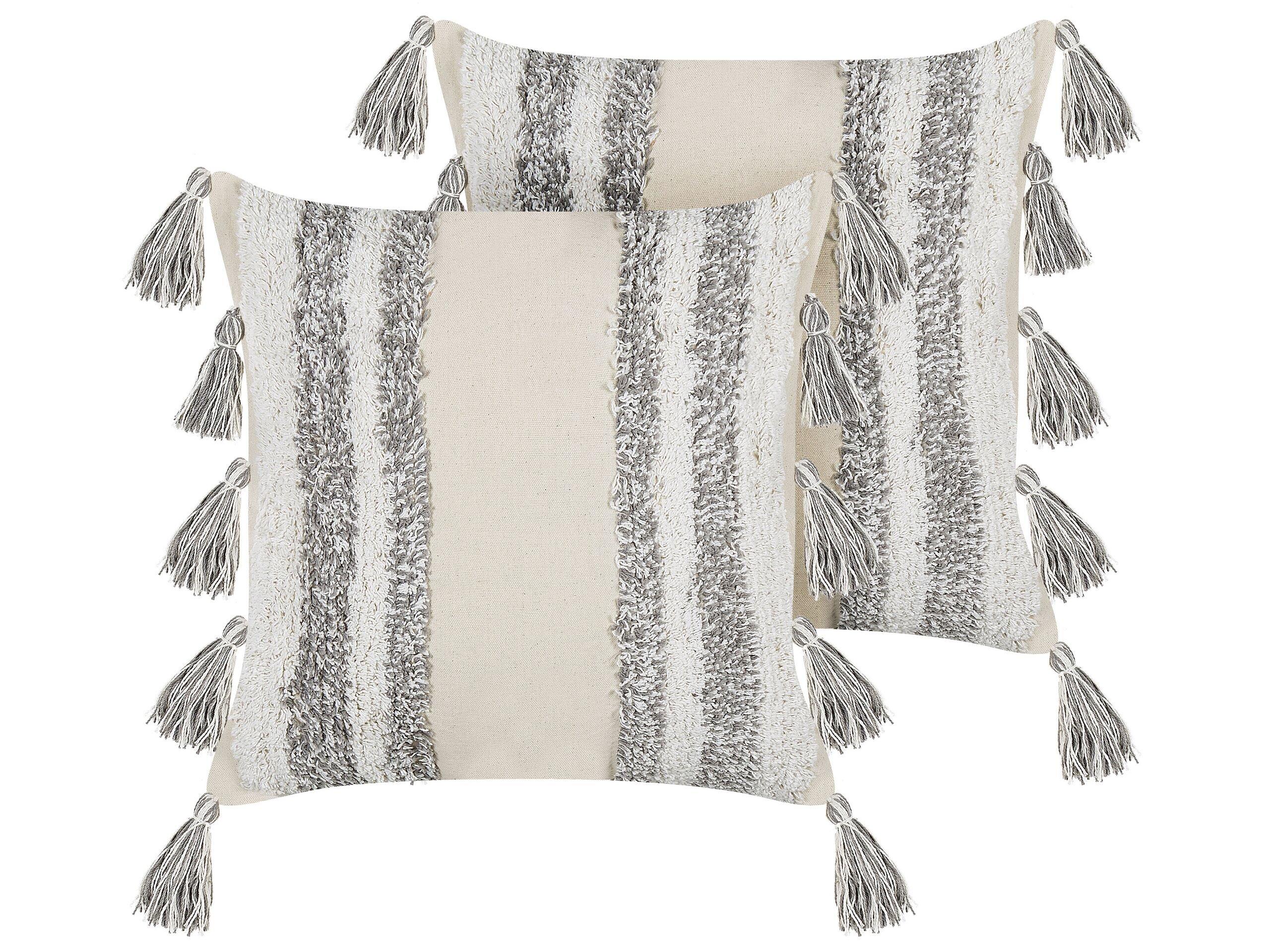 Image of Kissen 2er Set aus Baumwolle Boho HELICONIA Kissen 2er Set aus Baumwolle Boho HELICONIA