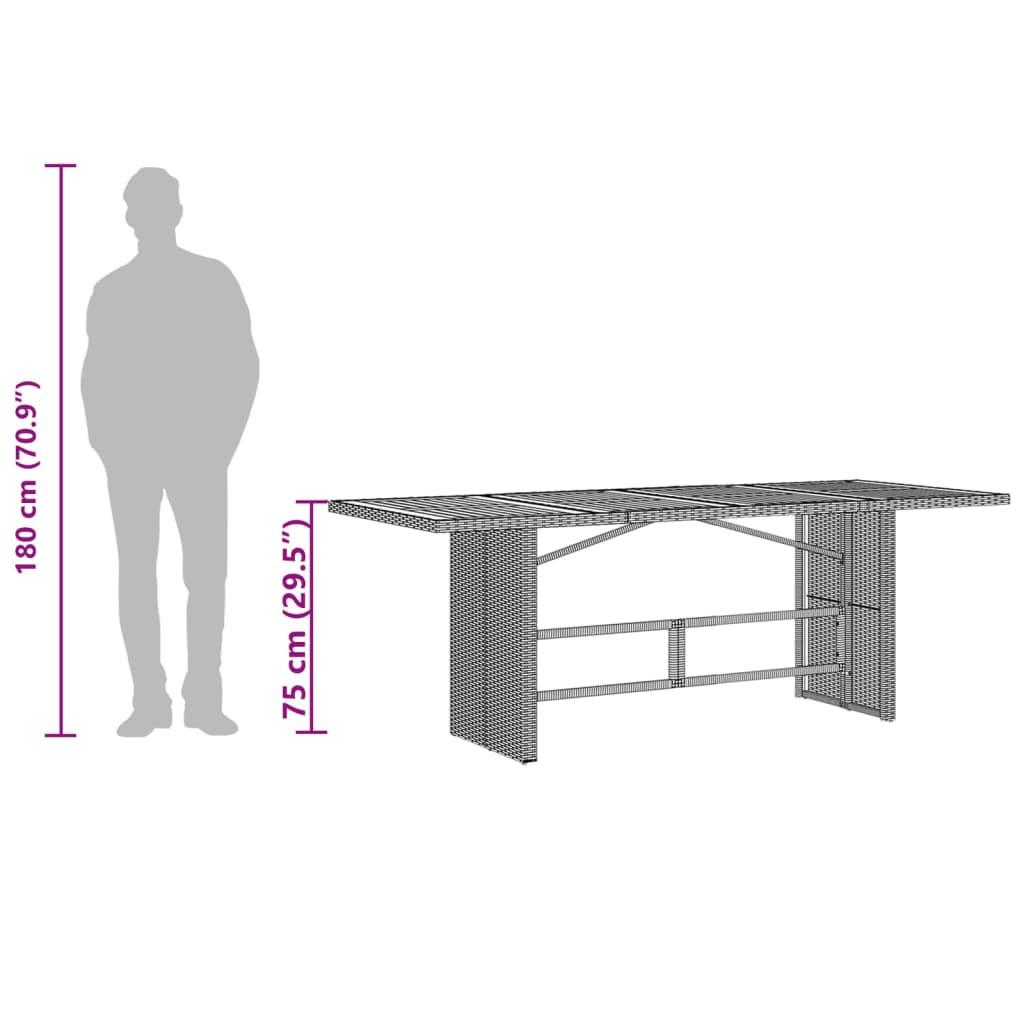 VidaXL tavolo da giardino Polirattan  