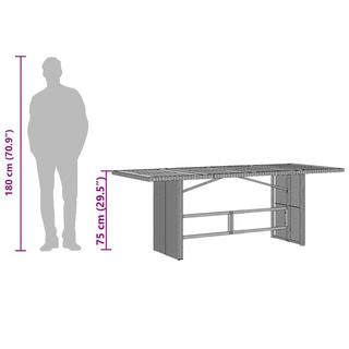 VidaXL Table de jardin rotin synthétique  