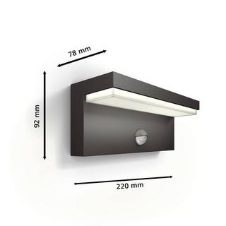 Philips Lighting Bustan  LED-Außenwandleuchte mit Bewegungsmelder LED 3.8 W Anthrazit  