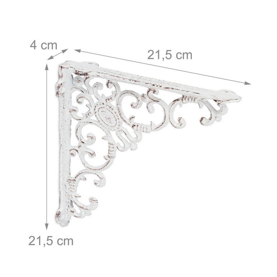 Northix Set di staffe per mensole, design vintage  