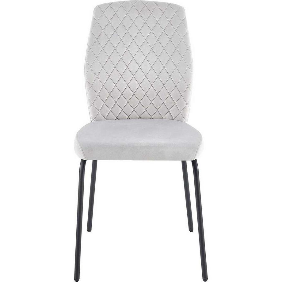 mutoni Esszimmerstuhl Snoplix Samt Metall hellgrau (2er-Set)  