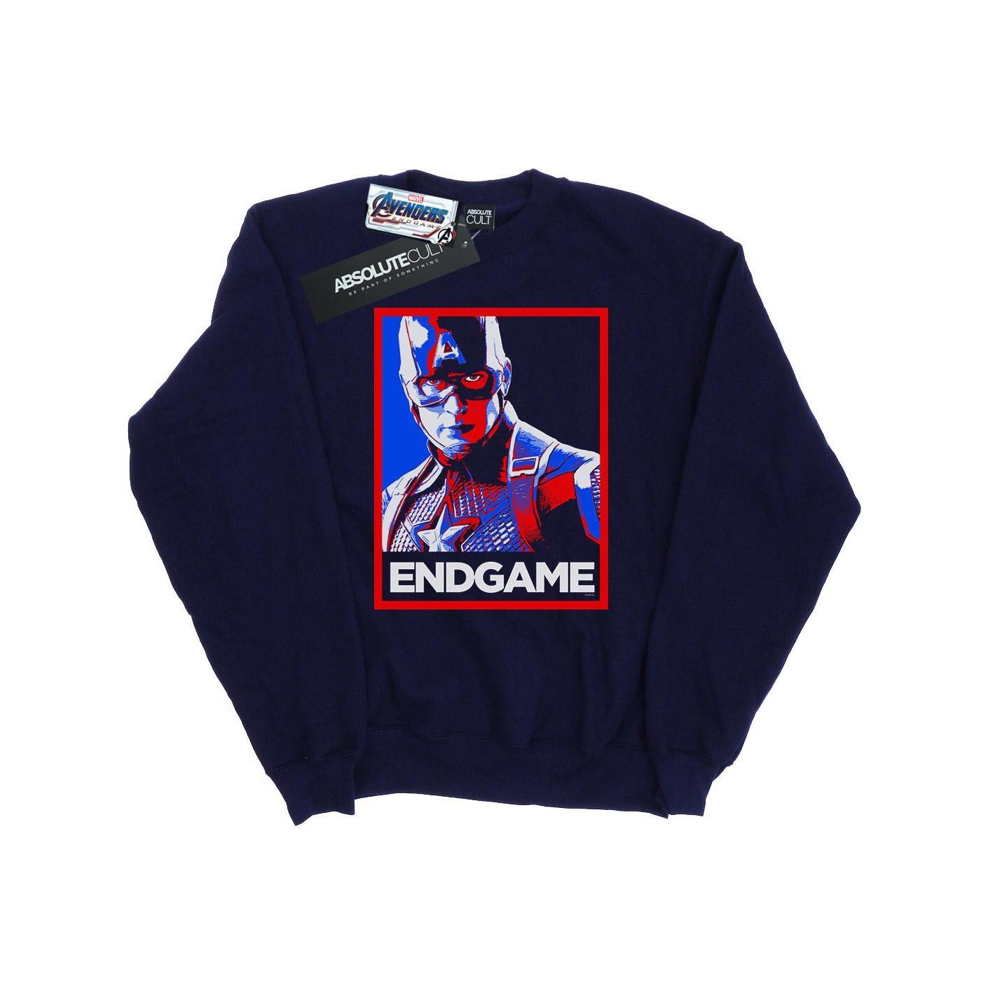 Image of Avengers Endgame Captain America Poster Sweatshirt Unisex Marine 116