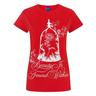 Disney  Beauty And The Beast Tshirt Rouge Bariolé