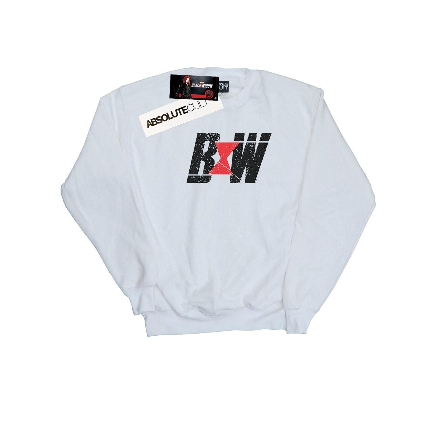 Image of Black Widow Movie Initial Logo Sweatshirt Damen Weiss XXL