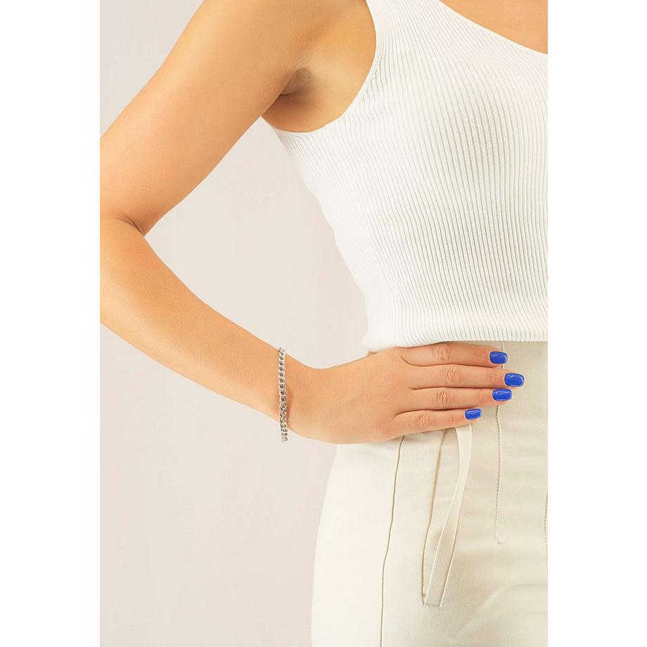 MUAU Schmuck  Bracelet réservoir en or blanc 750, 6mm, 21cm 