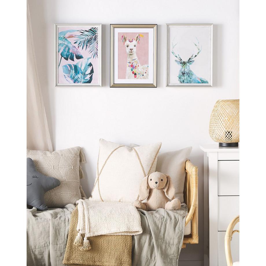 Beliani Wandbild mit Rahmen aus Papier Modern KAYES  