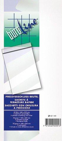 BÜROLINE  BÜROLINE Pressverschl. Beutel 160×220mm 421160 transparent 10 Stück 