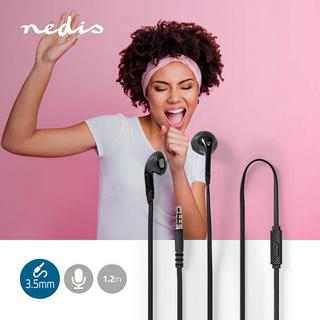 Nedis  Cuffie cablate | 3,5 mm | Lunghezza del cavo: 1,20 m | Microfono inviso | Controllo del volume | Nero 