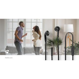 Nedis  Kabel -Kopfhörer | 3,5 mm | Kabellänge: 1,20 m | Invided Mikrofon | Volumensteuerung | Schwarz 