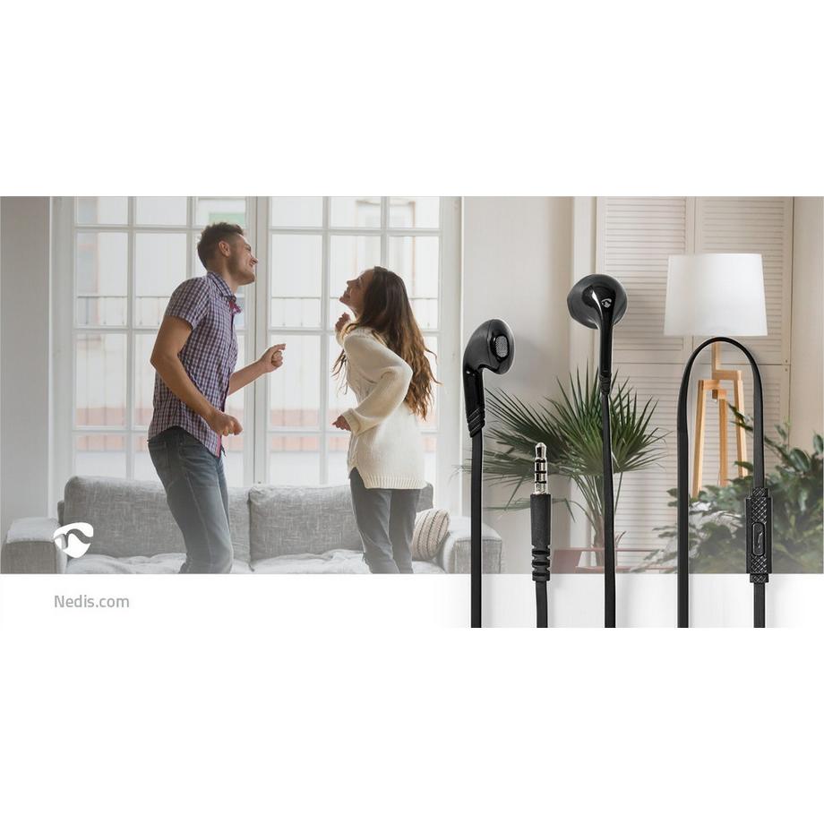 Nedis  Écouteurs câblés | 3,5 mm | Longueur du câble: 1,20 m | Microphone invité | Contrôle du volume | Noir 