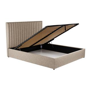 Vente-unique Letto con contenitore con testiera letto cuciture icali 0 Tessuto SARAH  