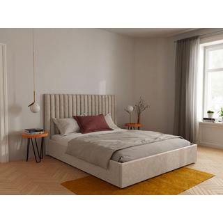 Vente-unique Letto con contenitore con testiera letto cuciture icali 0 Tessuto SARAH  