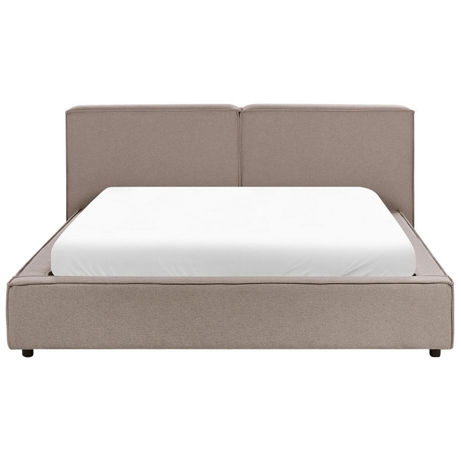 Beliani Lit avec sommier en Tissu Rétro LINARDS  