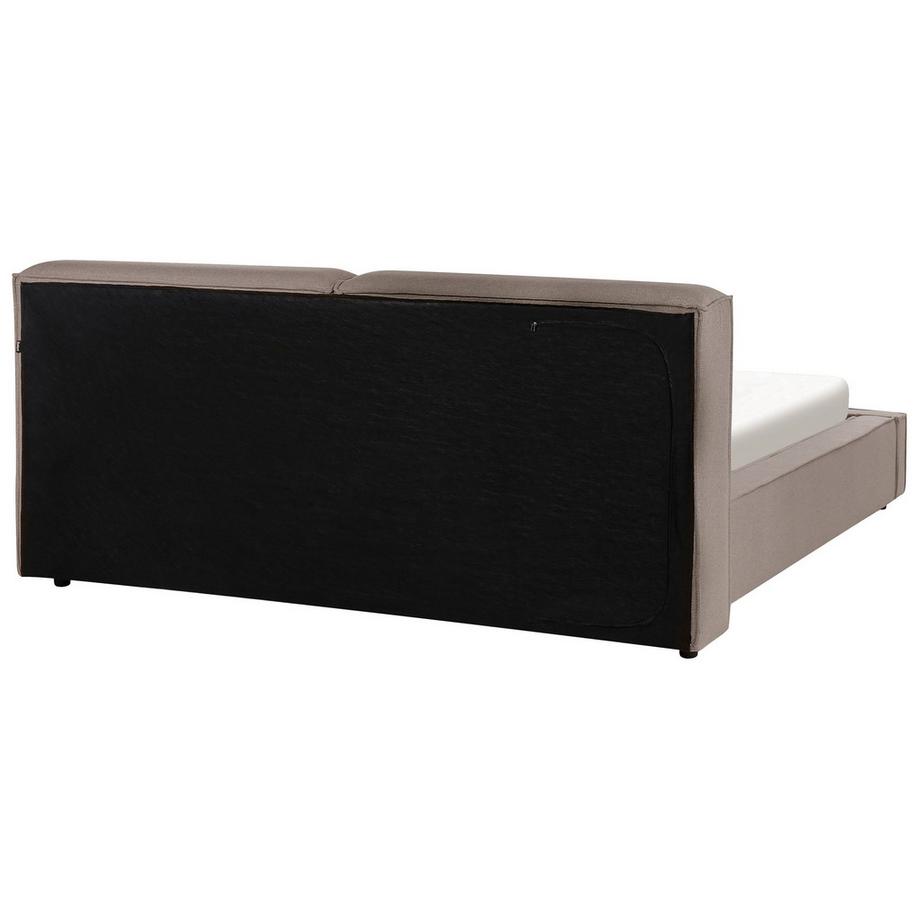 Beliani Lit avec sommier en Tissu Rétro LINARDS  