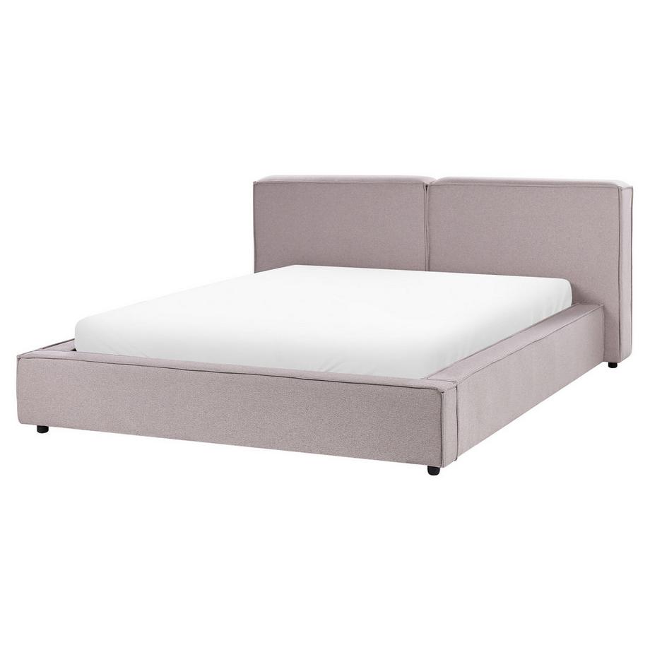 Beliani Lit avec sommier en Tissu Rétro LINARDS  