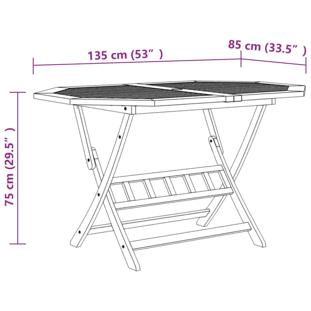 VidaXL set da pranzo Legno di acacia  