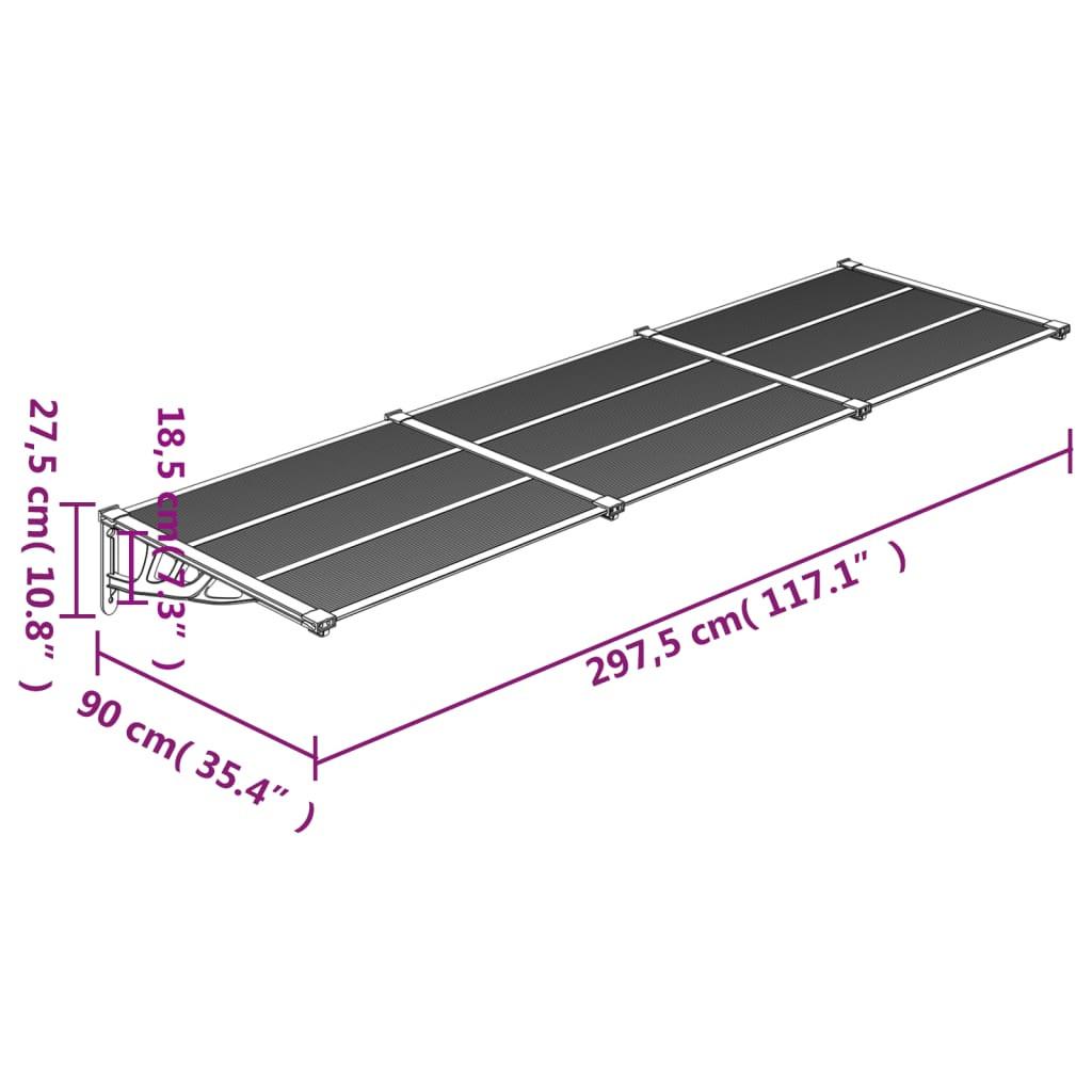 VidaXL Auvent de porte polycarbonate  