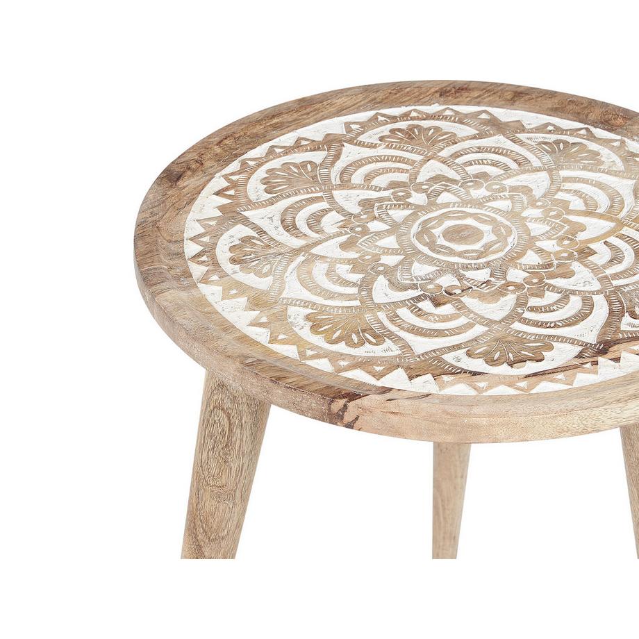 Beliani Beistelltisch 2er Set aus Mangoholz Rustikal SAKITA  