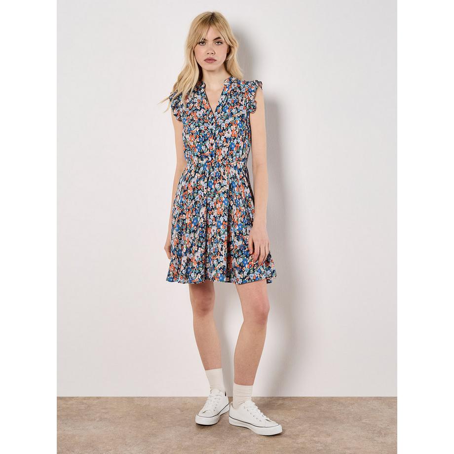APRICOT Mini-robe à volants à petits motifs floraux  
