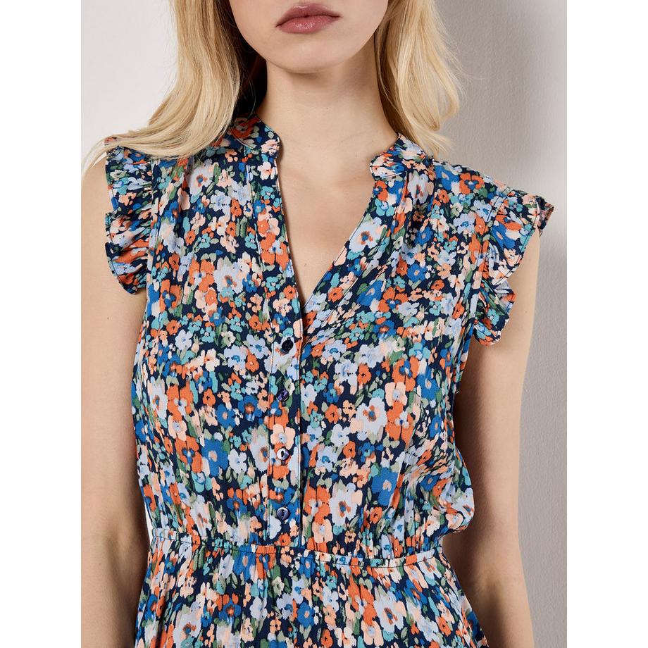 APRICOT Mini-robe à volants à petits motifs floraux  