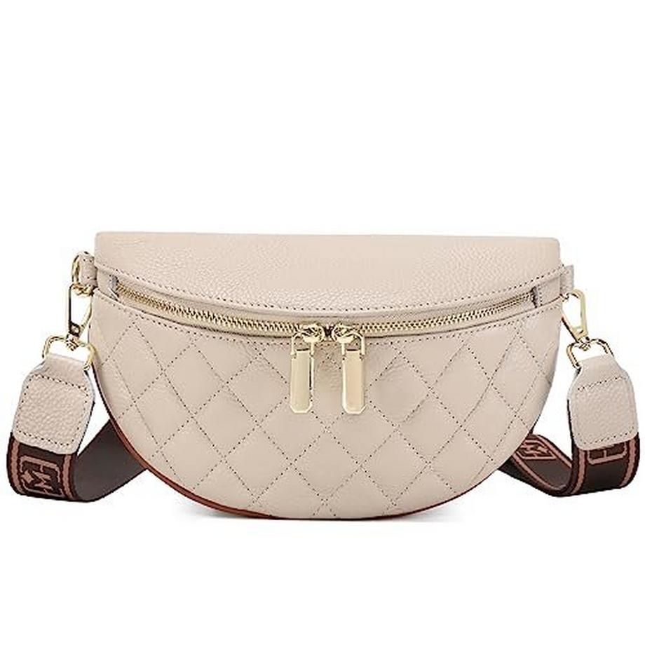 Sac à bandoulière à large sangle, sac banane élégant, petit sac à bandoulière zippé pour Festival, voyage