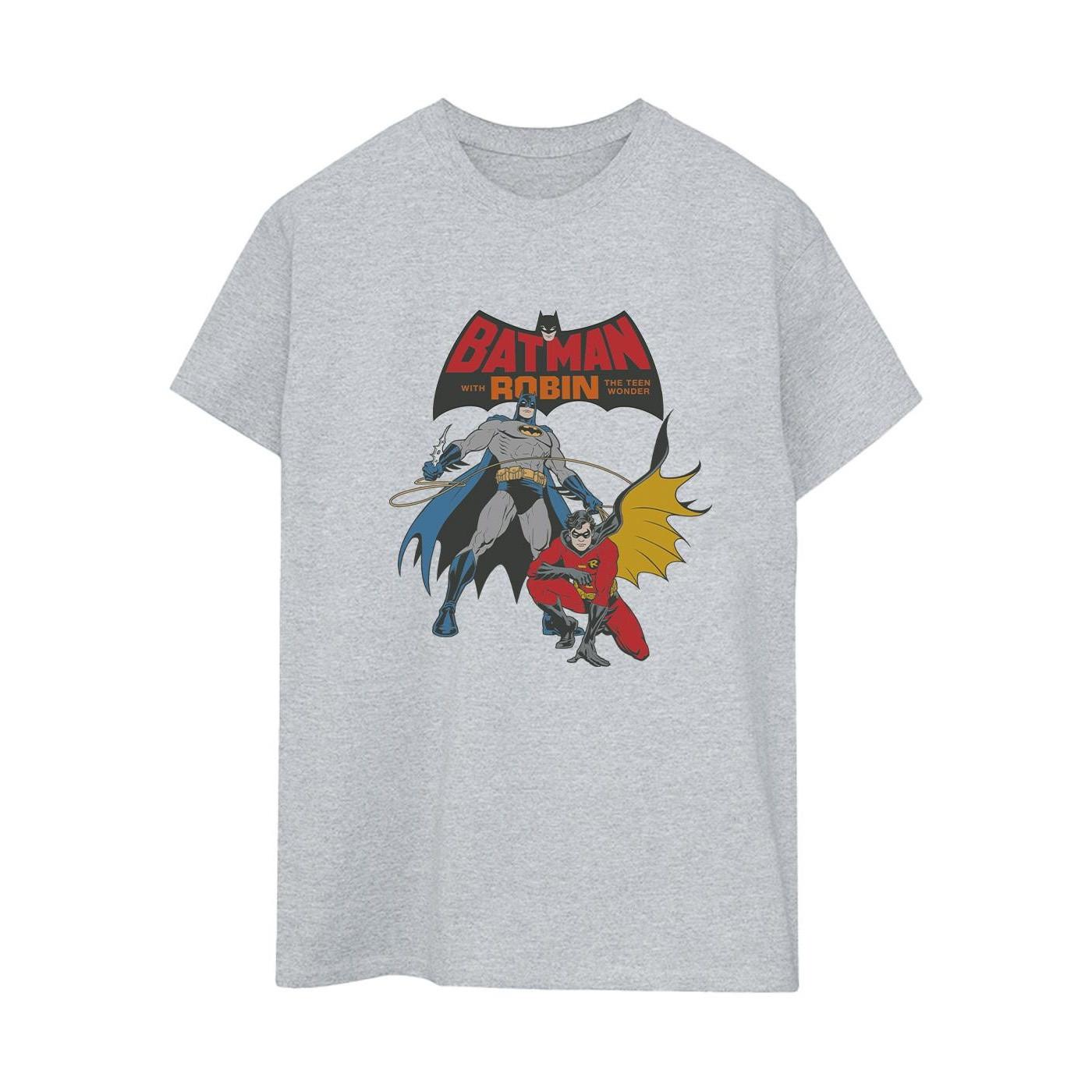 Image of Batman And Robin Tshirt Damen Grau XXL