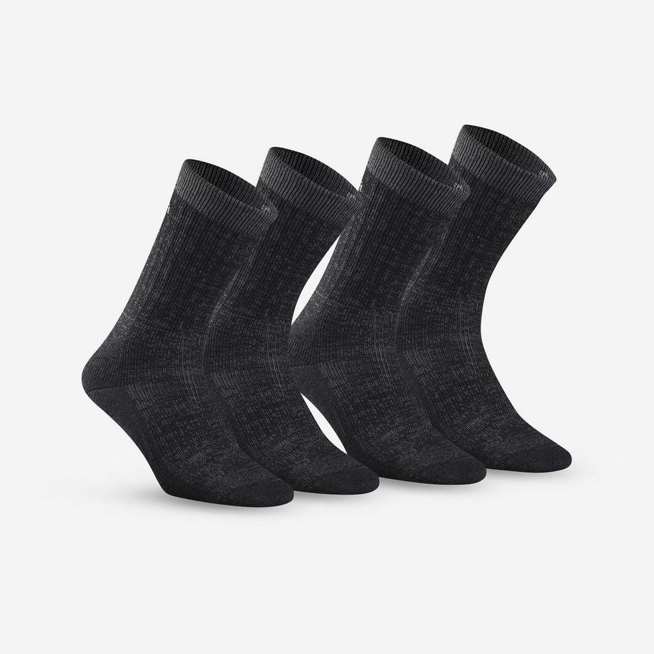 QUECHUA SH900 Warme halbhohe Wandersocken 2er-Pack  