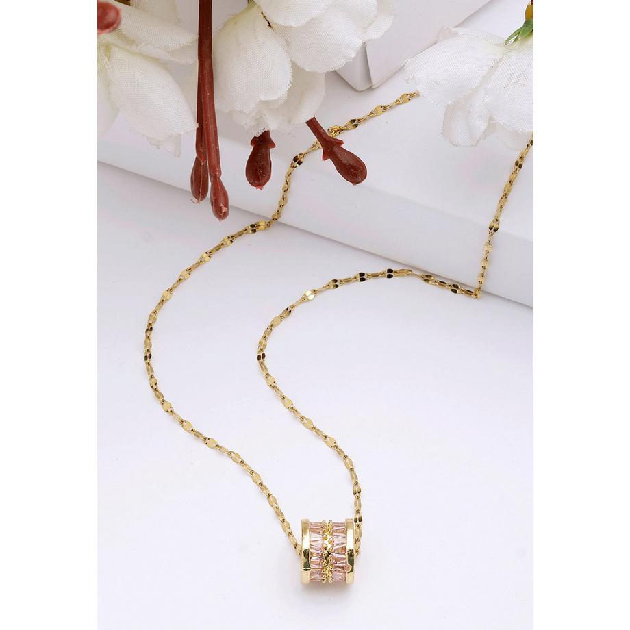 AVANT-GARDE PARIS  Diva Collier chaîne à cylindres incrustés élégant 