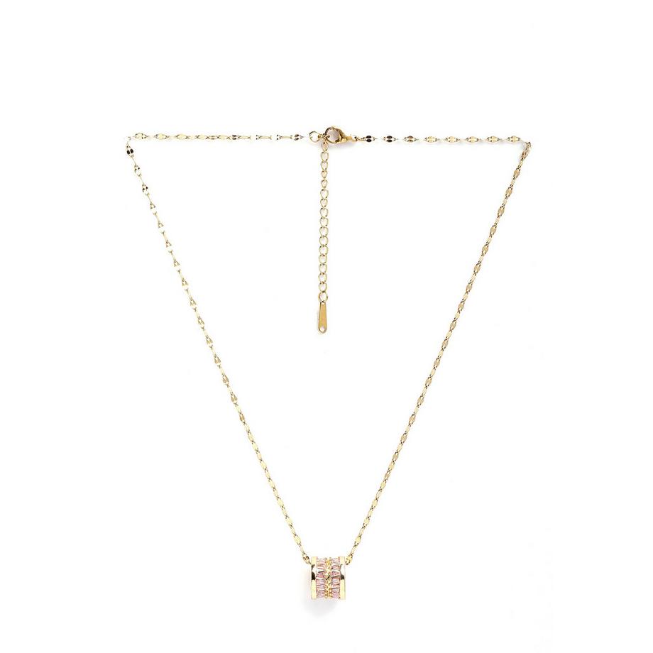 AVANT-GARDE PARIS  Diva Collier chaîne à cylindres incrustés élégant 