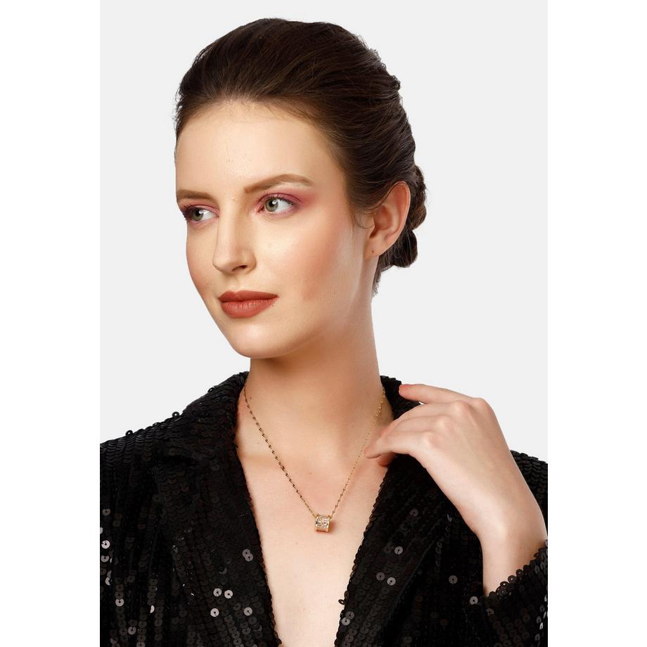 AVANT-GARDE PARIS  Diva Collier chaîne à cylindres incrustés élégant 