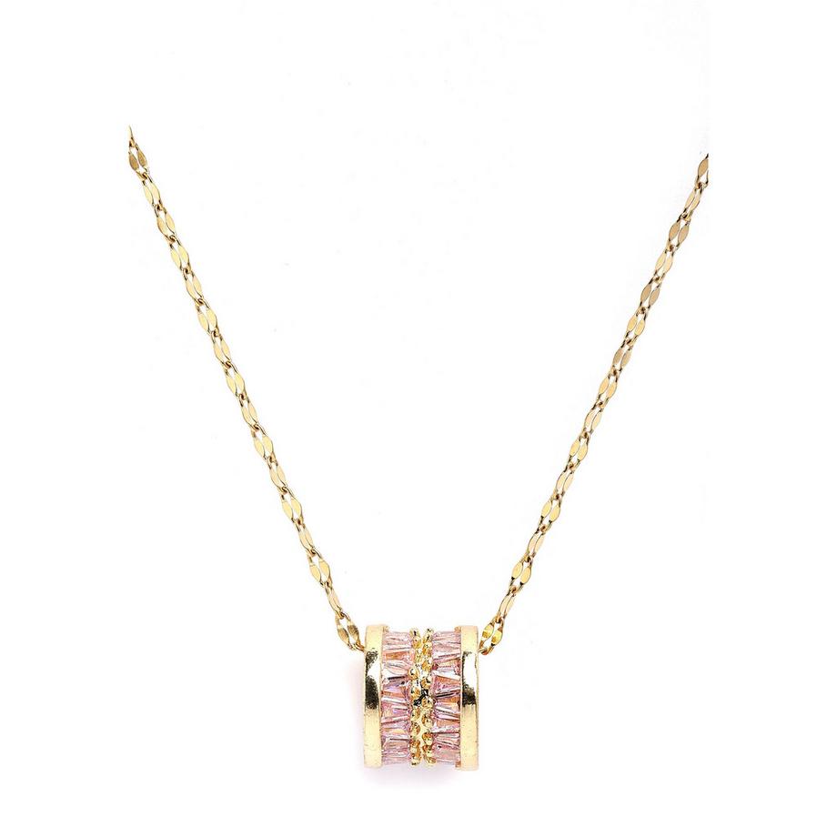 Diva Collier chaîne à cylindres incrustés élégant