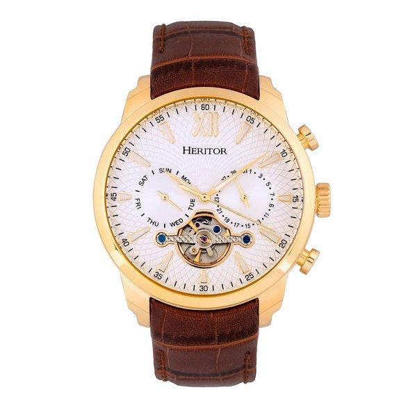 Heritor Automatic  Heritor Montre Automatique Arthur Semi-Squelette avec Bracelet en Cuir avec Jour/Date 