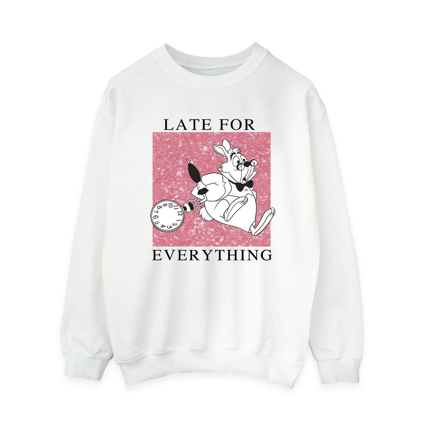 Image of Alice In Wonderland White Rabbit Sweatshirt Damen Weiss M