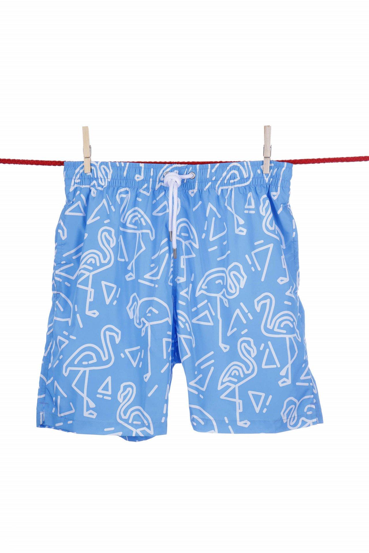 Image of Copy Of Einfarbige, Süße Badeshorts - Modell Ibiza Herren Hellblau L