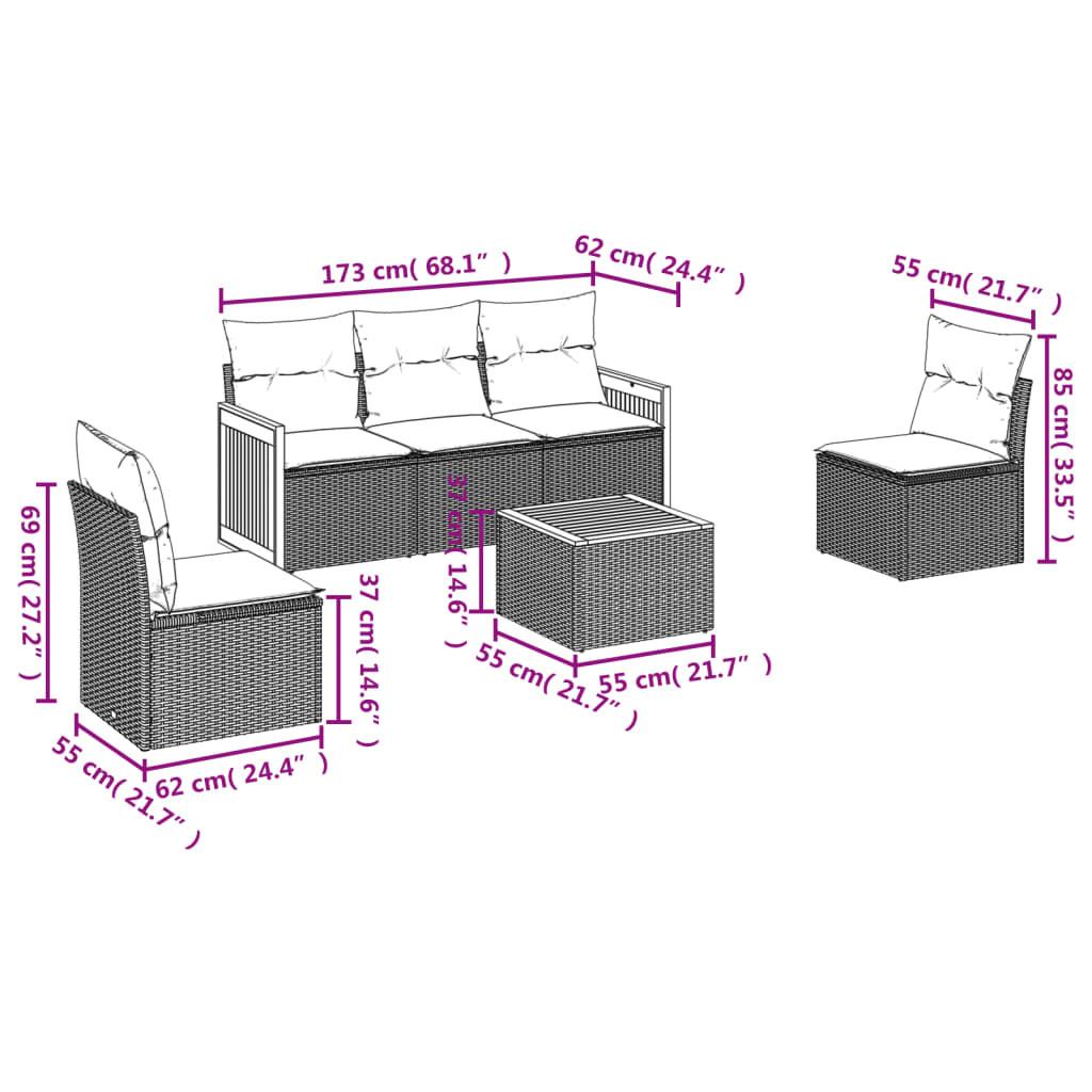 VidaXL Ensemble de canapés de jardin rotin synthétique  