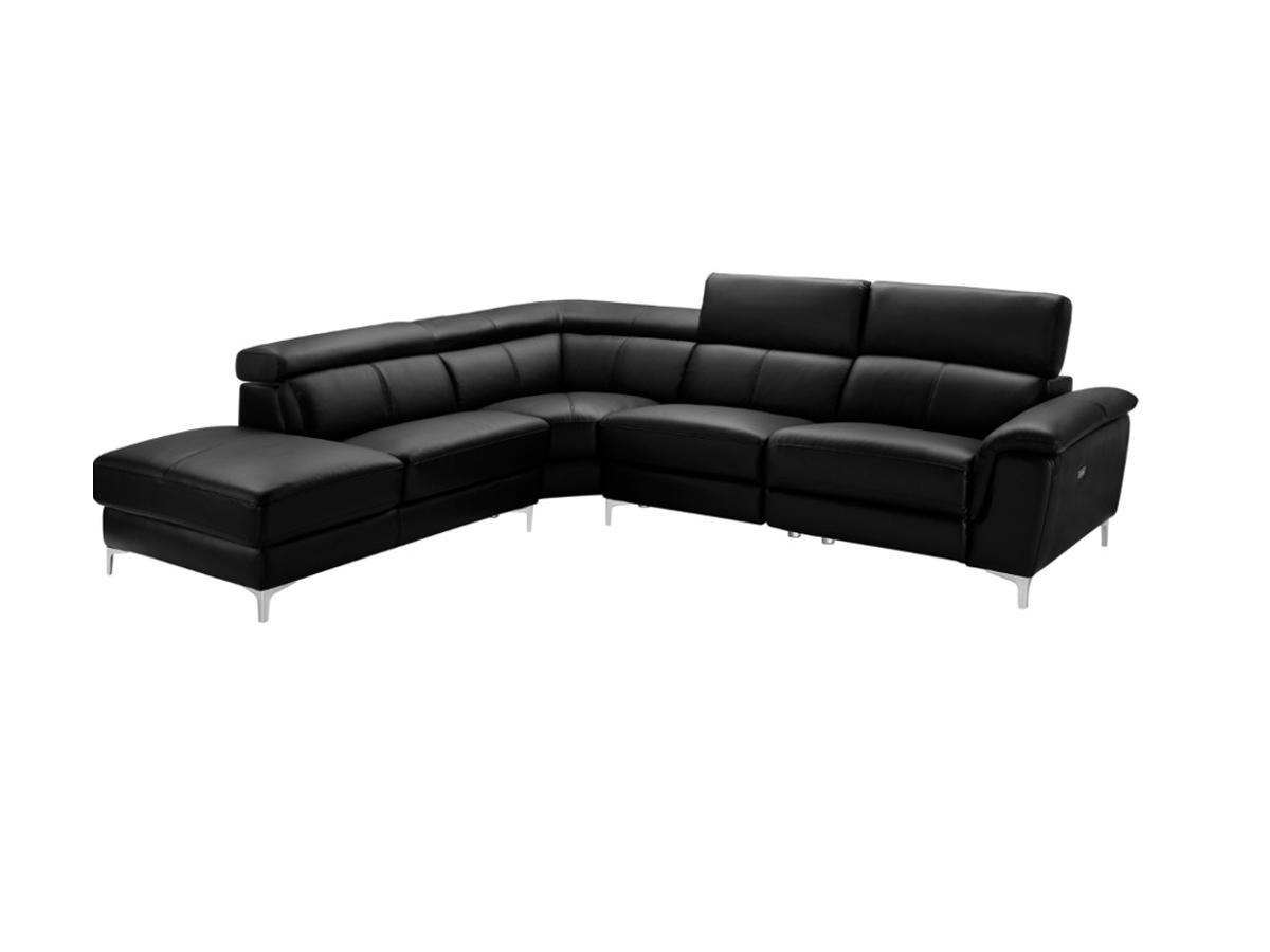 LINEA SOFA Canapé d'angle relax électrique en cuir SITIA Angle gauche  