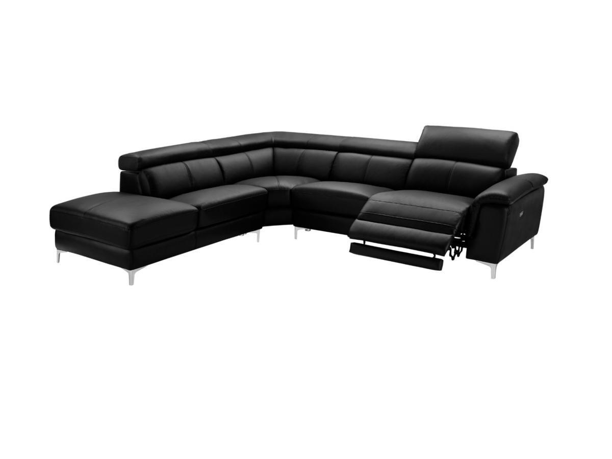 LINEA SOFA Canapé d'angle relax électrique en cuir SITIA Angle gauche  