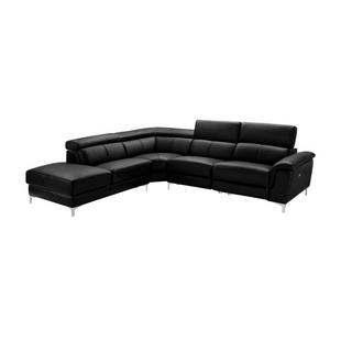 LINEA SOFA Divano angolare relax elettrico in pelle Nero Penisola a sinistra SITIA  