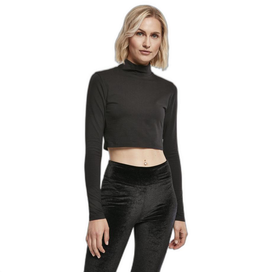 URBAN CLASSICS Bio Baumwolle Langarm Cropped Top  