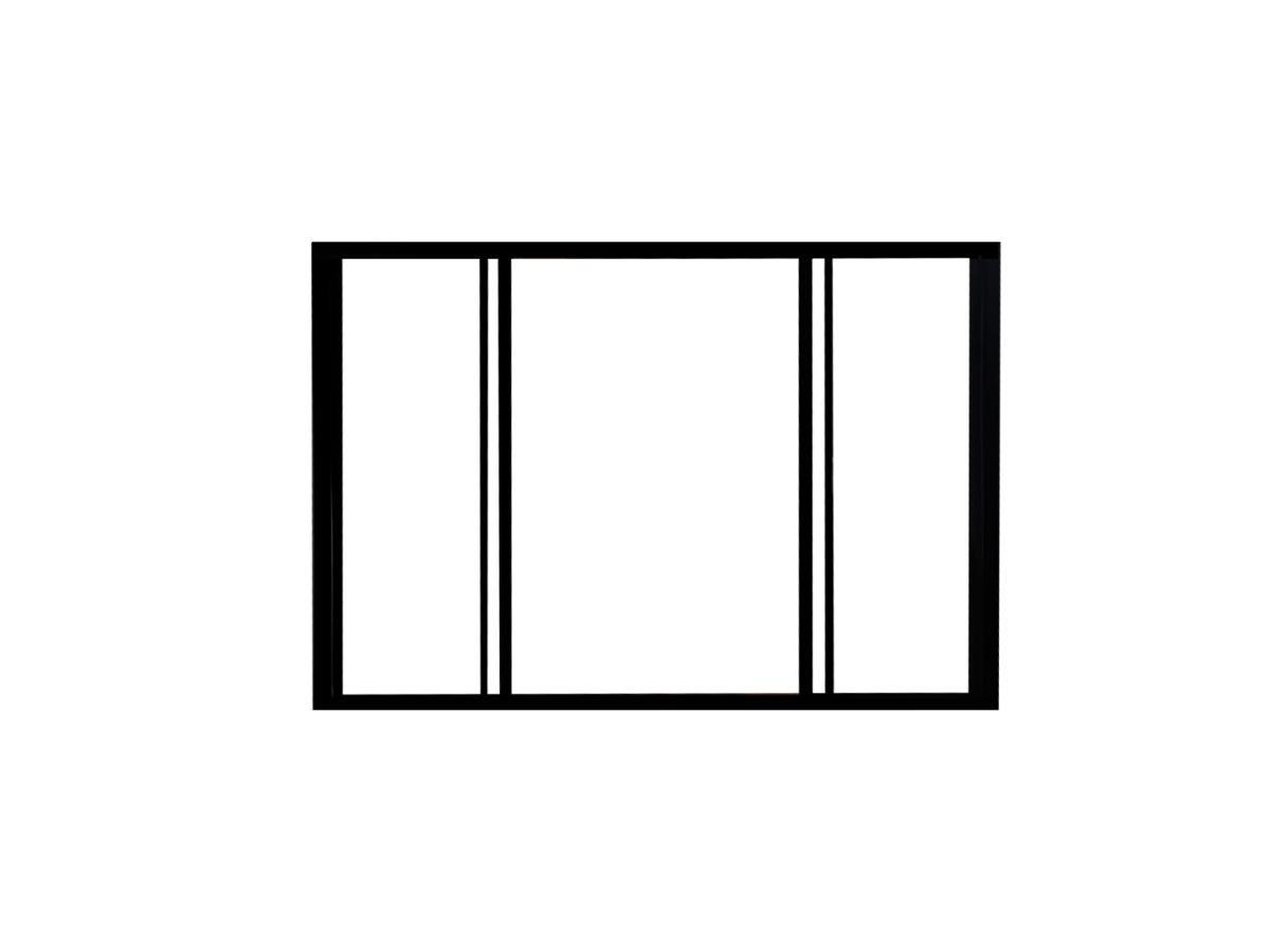 Image of Schiebeglaswand - 120 x 105 cm - thermolackiertes Aluminium - Schwarz - RAVENA Schiebeglaswand - 120 x 105 cm - thermolackiertes Aluminium - Schwarz - RAVENA