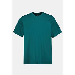 JP1880  T-shirt basic con scollo a V petrolio 