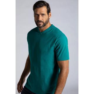 JP1880  T-shirt basic con scollo a V petrolio 