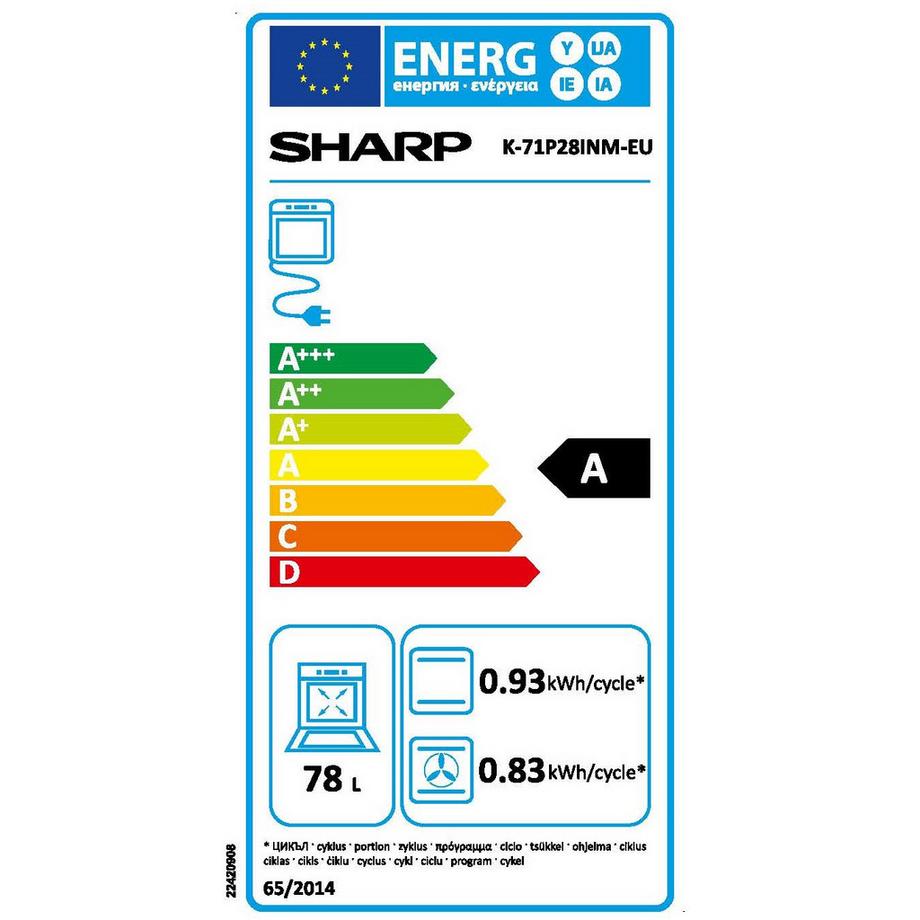 SHARP Backofen Einbau K-71P28INM-EU  