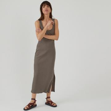 Midi-Trägerkleid aus Rippjersey