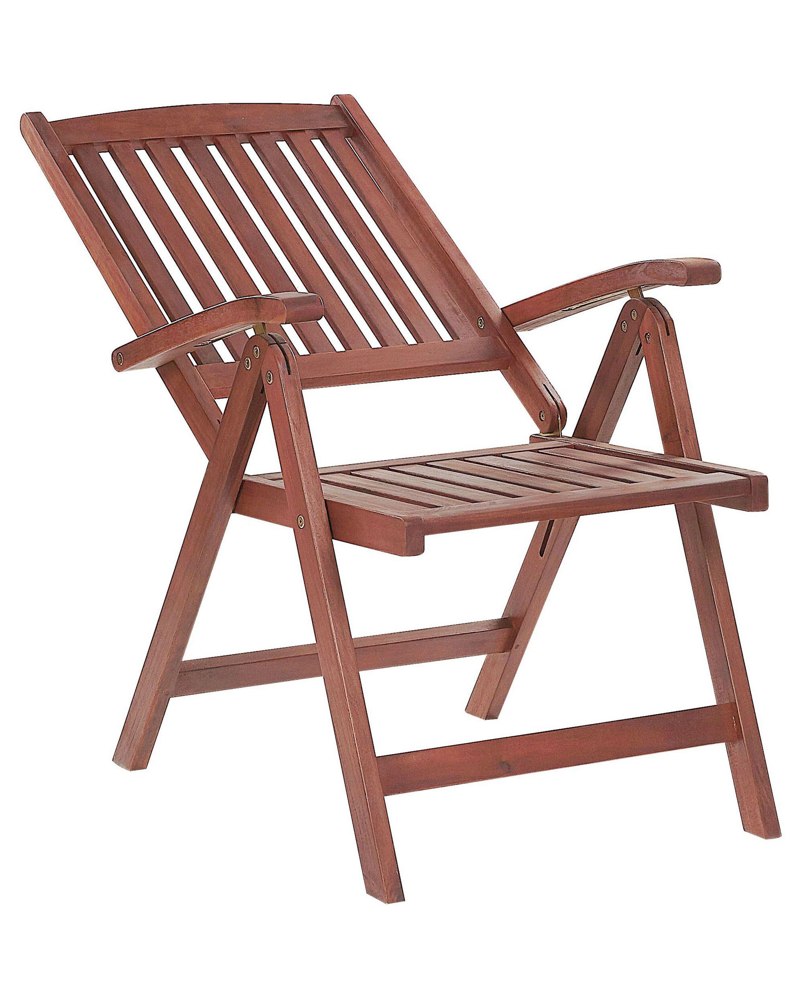 Beliani Lot de 2 chaises de jardin avec coussins en Acacia Traditionnel TOSCANA  